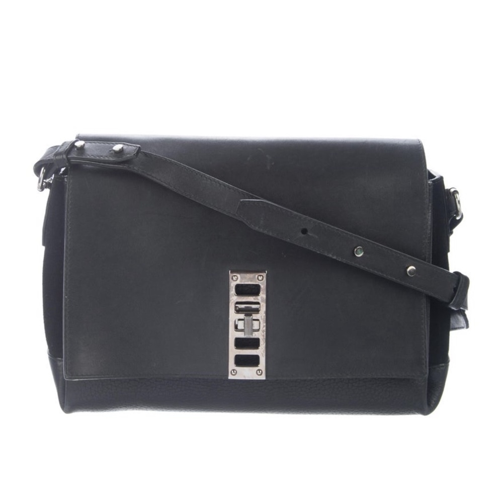 Proenza Schouler Black Leather Elliot Crossbody Bag Purse